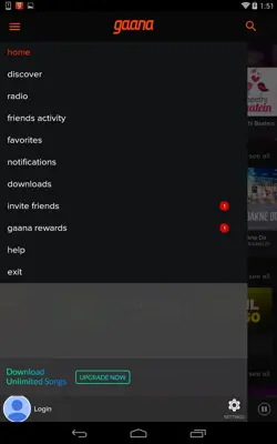 Gaana Hindi Songs Online android App screenshot 1